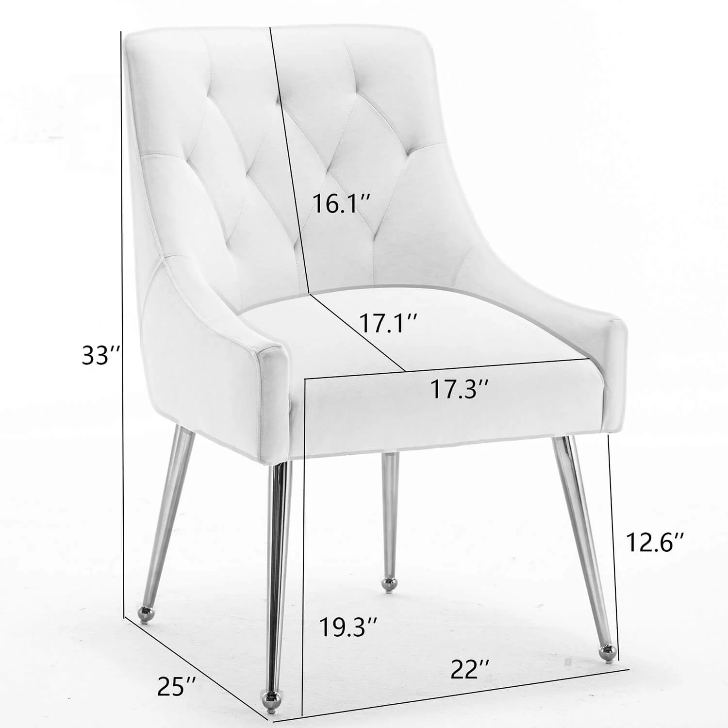 SEYNAR Modern Dining Chairs Set of 2/4/6, Upholstered Accent Chair Tufted Back Armless Chair with Back Pull - Funk Metal Works LLC