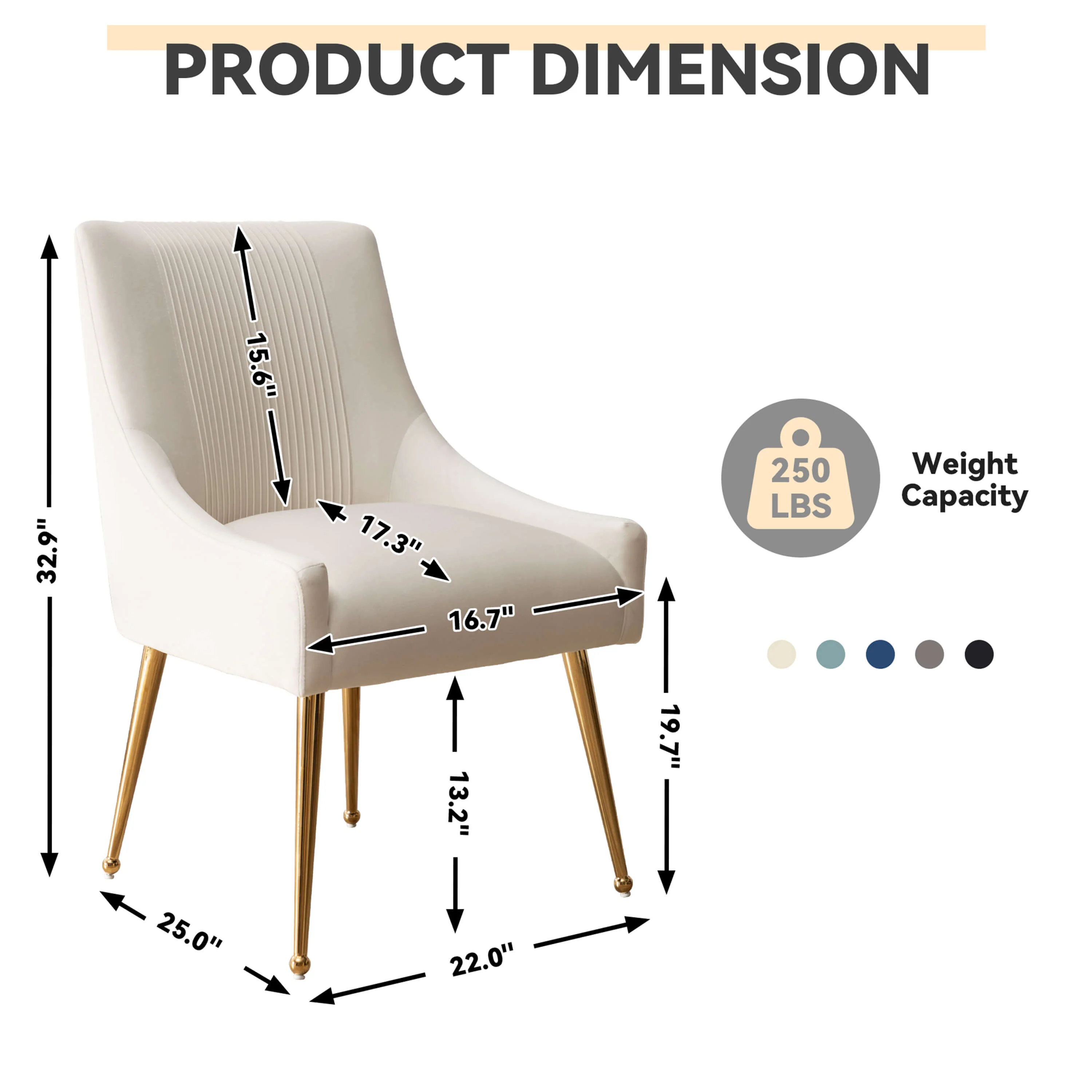SEYNAR Modern Glam Velvet Dining Chair Set of 2/4/6 with Rear Handle - Funk Metal Works LLC