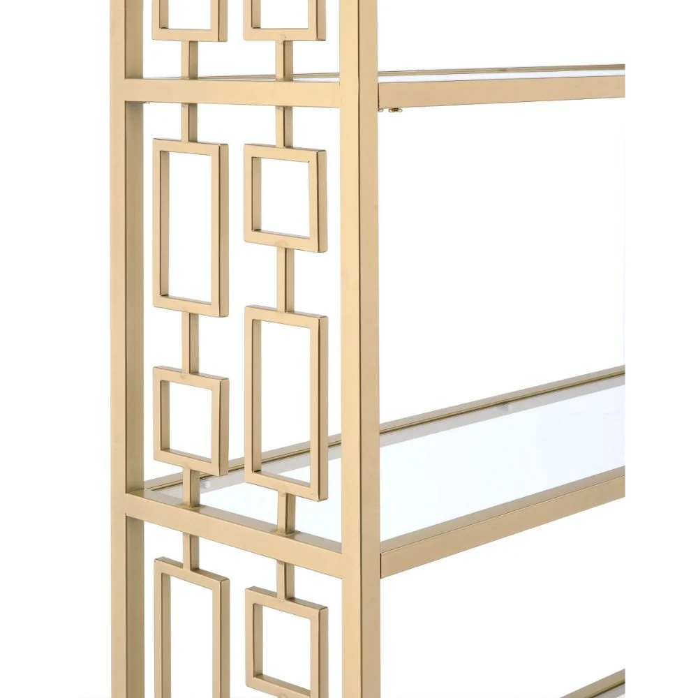 Blanrio - Bookshelf - Gold & Clear Glass - Funk Metal Works LLC