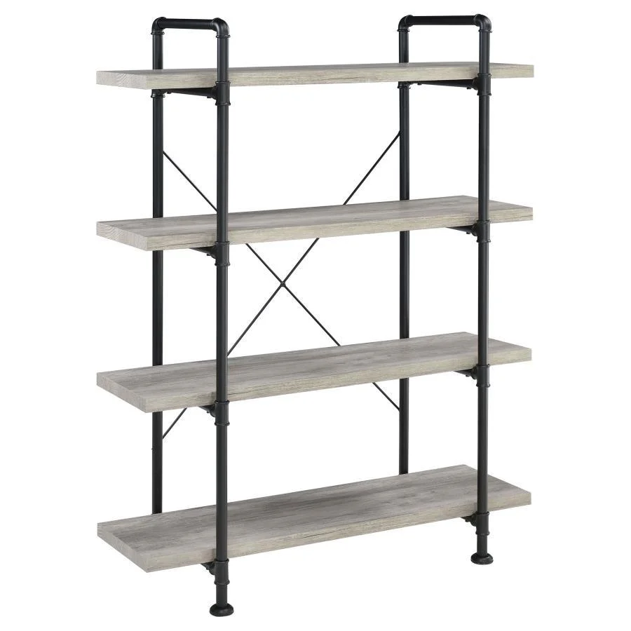 Delray - Bookcase - Pearl Silver - Funk Metal Works LLC