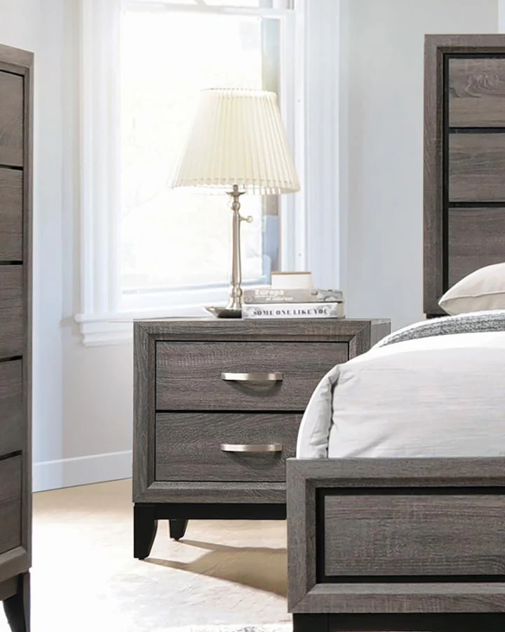 Watson 2-Drawer Nightstand - Grey - Funk Metal Works LLC