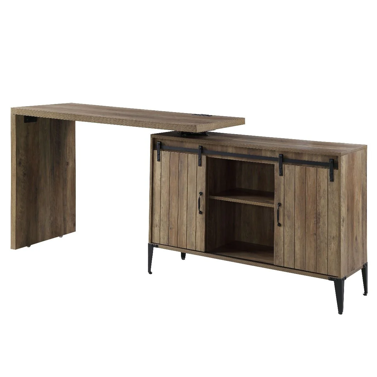 Zakwani - Writing Desk - Rustic Oak & Black Finish - 36