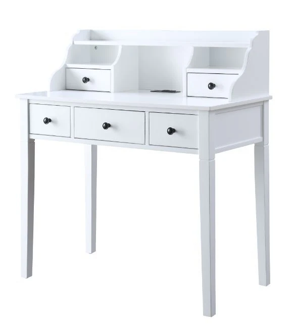 Agia - Desk - White Finish - Funk Metal Works LLC