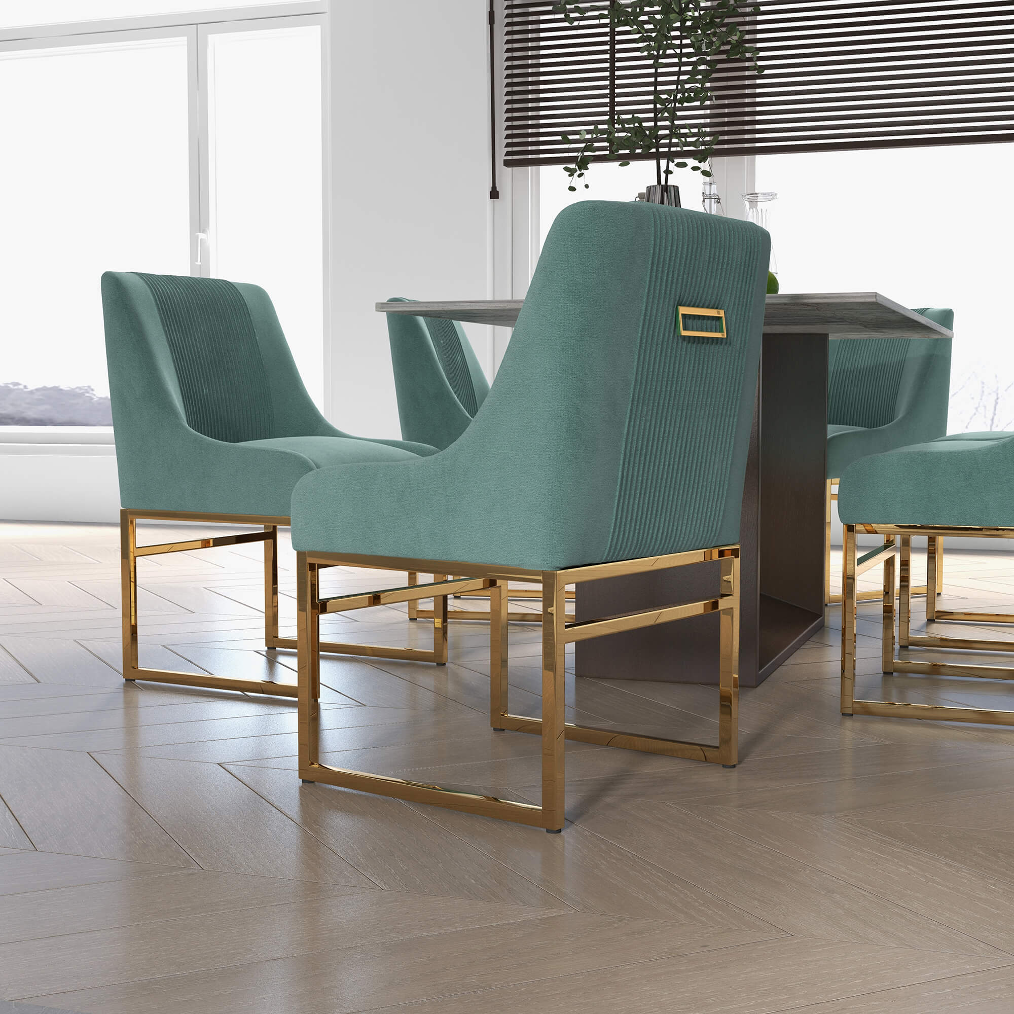 SEYNAR Contempoary Velvet Dining Chair with Metal Frame Legs, set of 2/4/6/8 - Funk Metal Works LLC