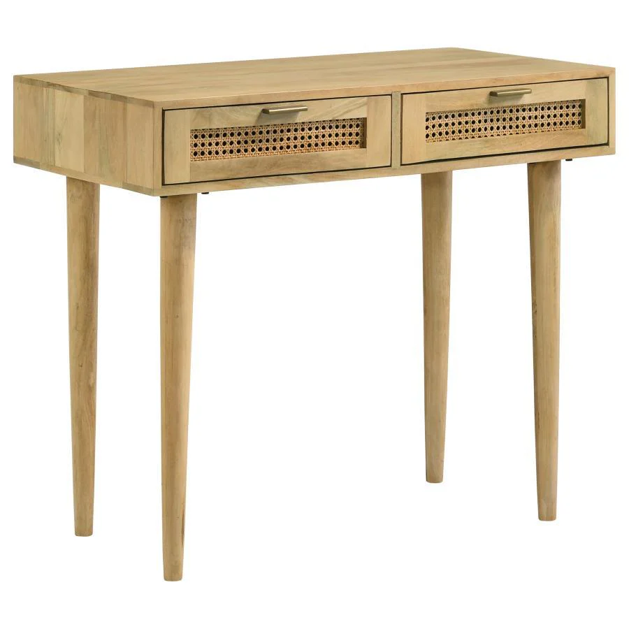 Zamora - 2-Drawer Accent Writing Desk - Light Brown - Funk Metal Works LLC