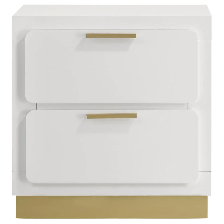 Caraway 2-drawer Nightstand White - Funk Metal Works LLC
