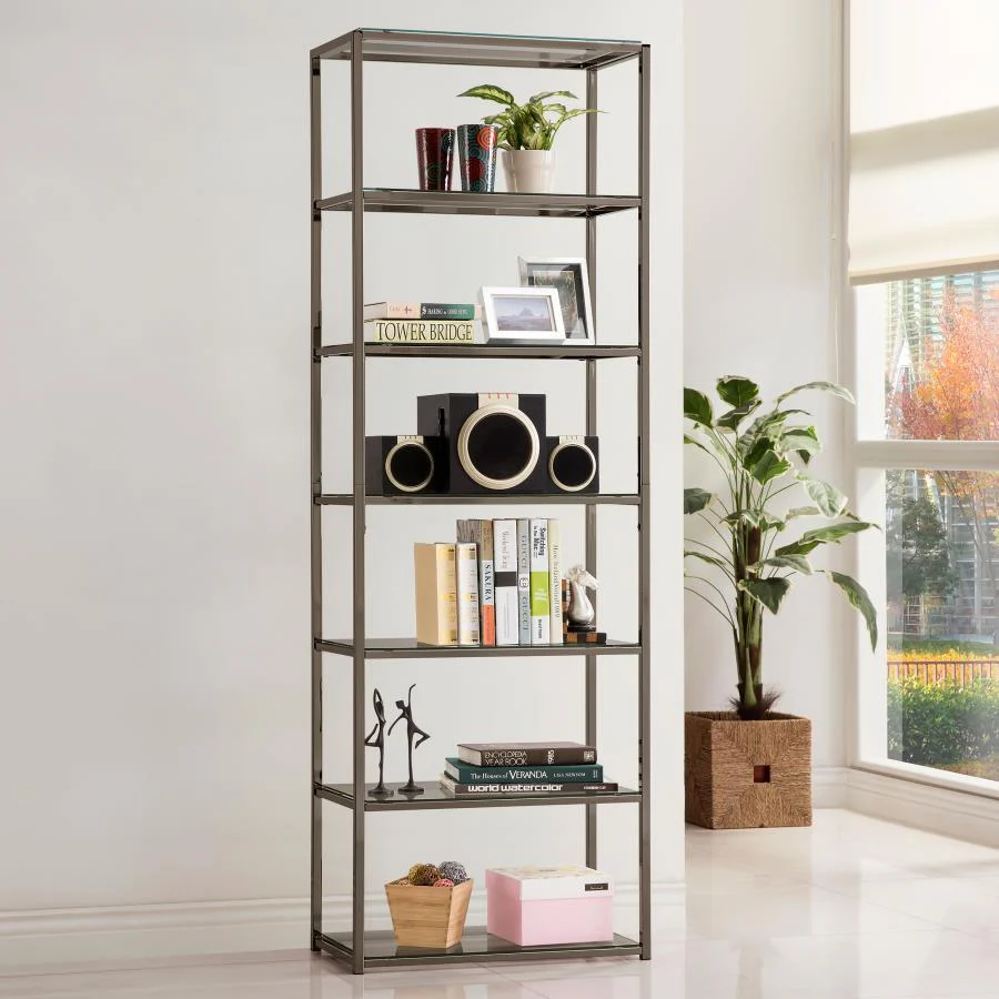 Kate - Bookcase - Gray - Funk Metal Works LLC