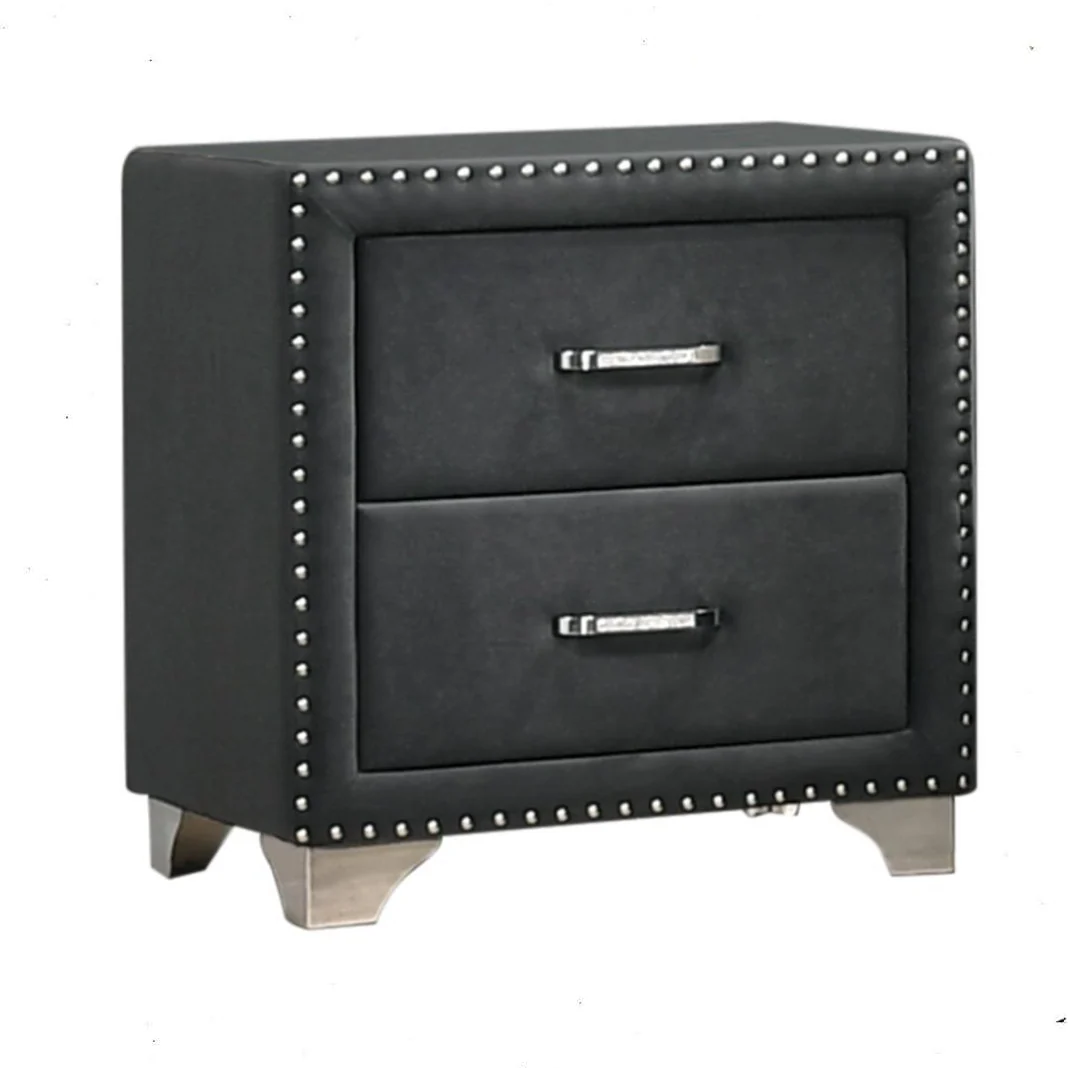 Melody - 2-drawer Upholstered Nightstand - Funk Metal Works LLC