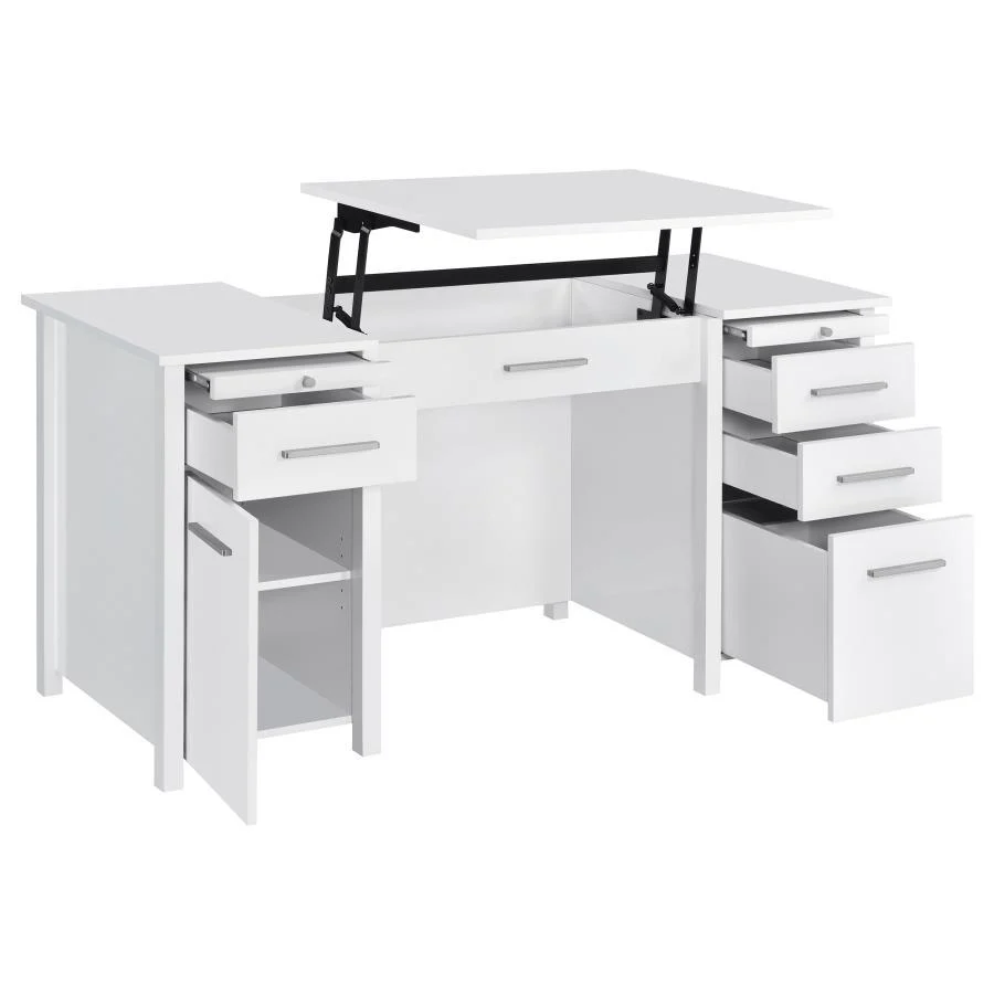 Dylan - Lift Top Desk - White - Funk Metal Works LLC