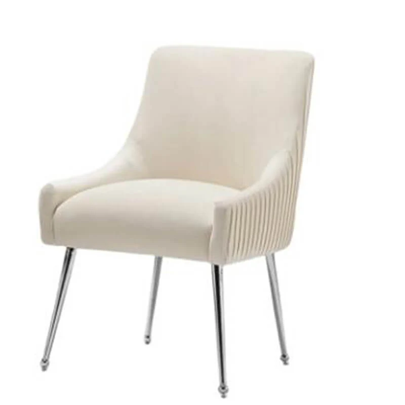 SEYNAR Modern Velvet Pleated Finish Back Dining Chair Set of 2/4/6 with Rear Handle - Funk Metal Works LLC