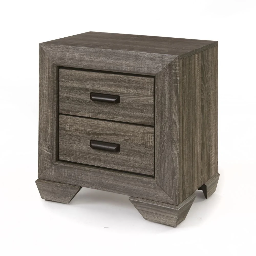 Lyndon - Nightstand - Weathered Gray Grain - Funk Metal Works LLC
