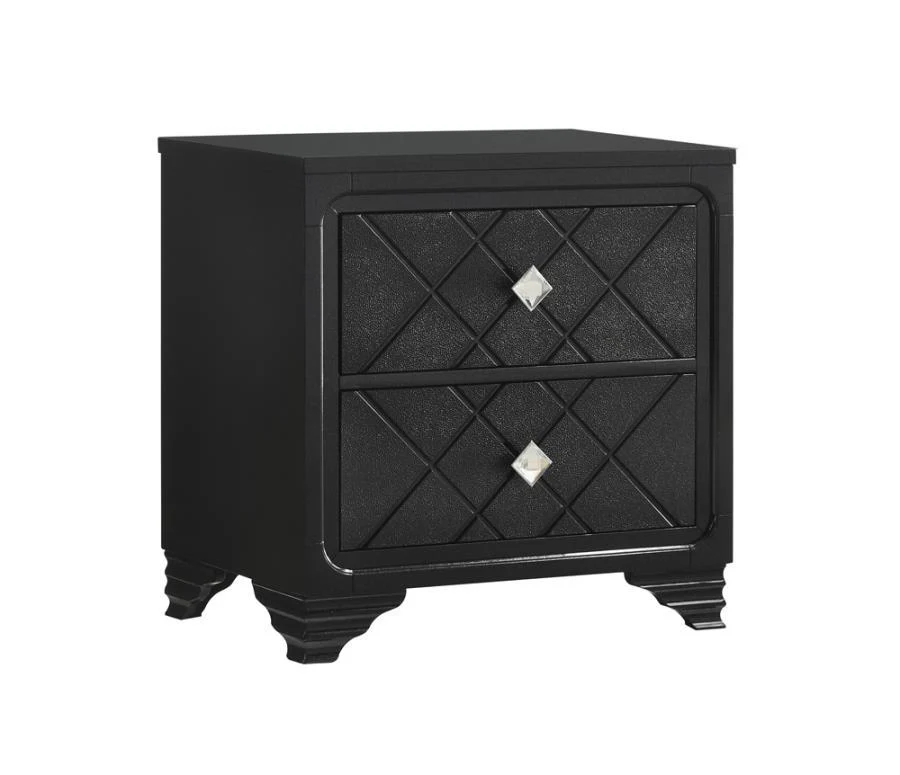 Penelope - 2-Drawer Nightstand Black - Funk Metal Works LLC