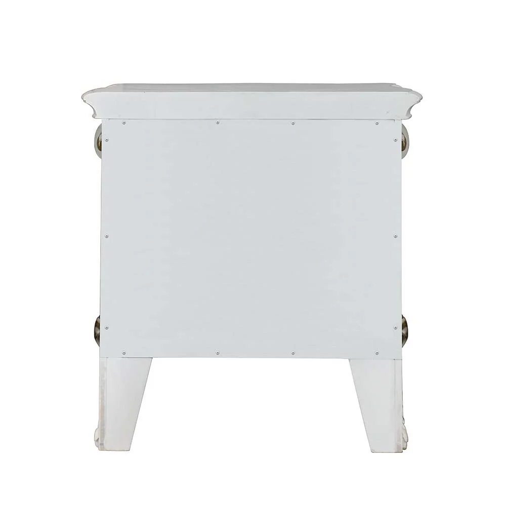 Vendom - Nightstand - Antique Pearl Finish - Funk Metal Works LLC