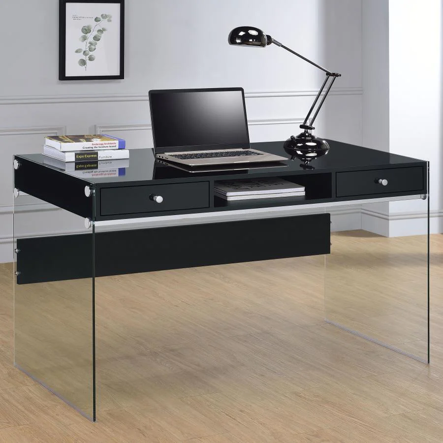 Dobrev - 2-drawer Writing Desk - Funk Metal Works LLC