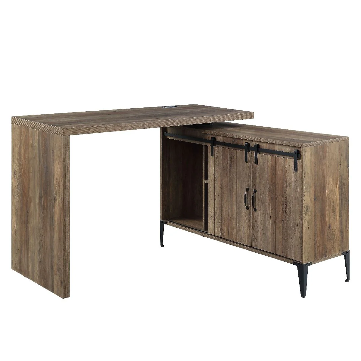 Zakwani - Writing Desk - Rustic Oak & Black Finish - 36