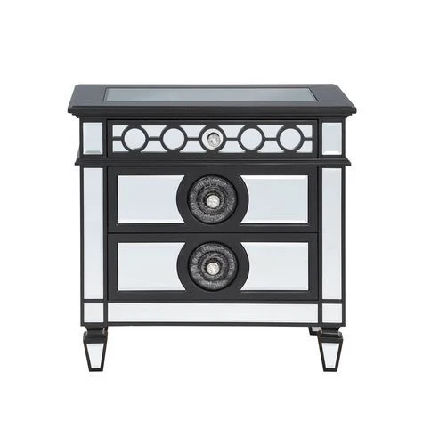 Varian II - Nightstand - Black Velvet & Black & Sliver Finish - Funk Metal Works LLC