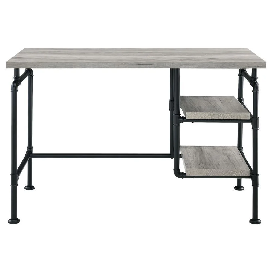 Delray - Writing Desk - Pearl Silver - Funk Metal Works LLC