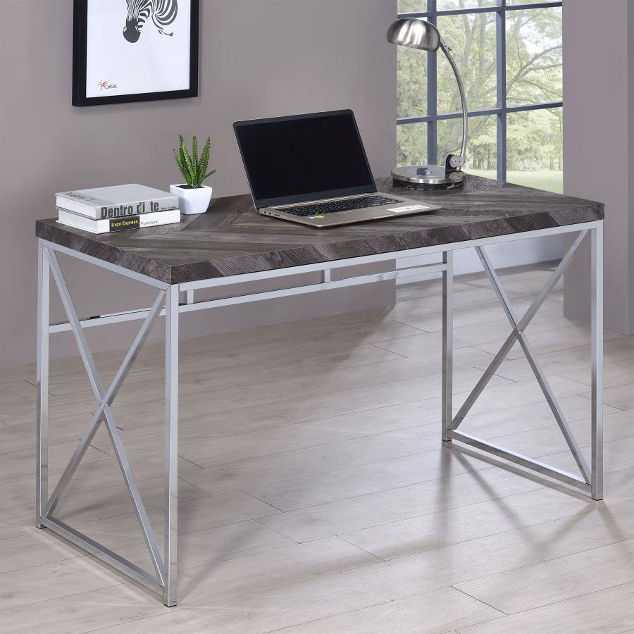 Grimma - Writing Desk - Gray - Funk Metal Works LLC