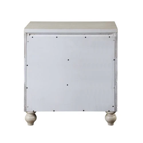 Roselyne - Nightstand - Antique White Finish - Funk Metal Works LLC