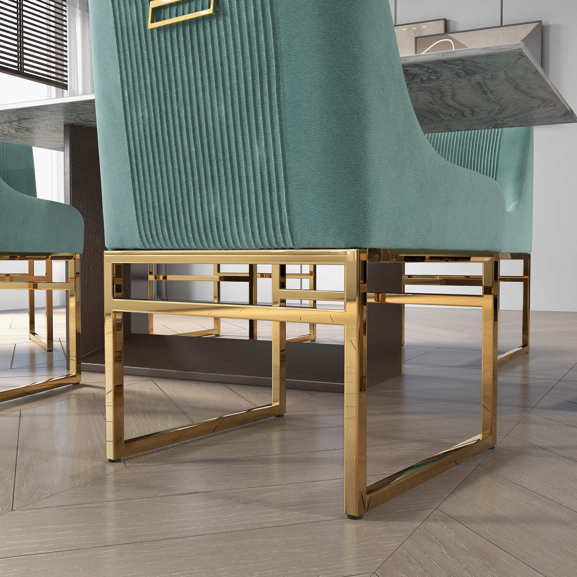 SEYNAR Contempoary Velvet Dining Chair with Metal Frame Legs, set of 2/4/6/8 - Funk Metal Works LLC