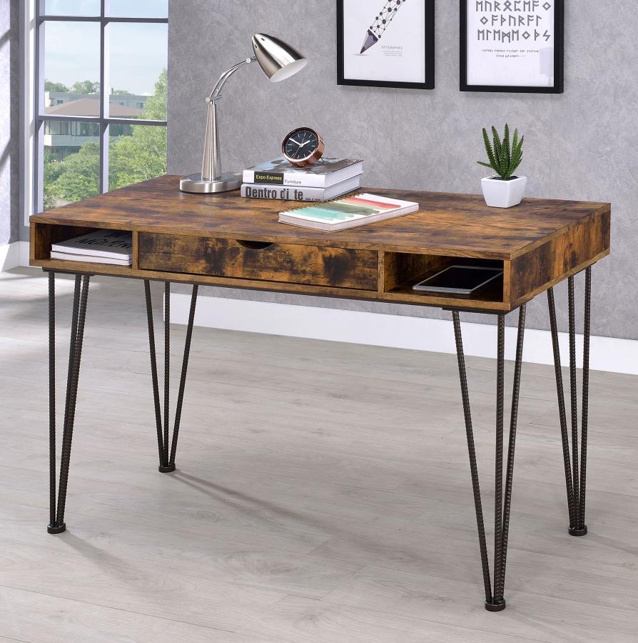 Olvera - Writing Desk - Brown - Funk Metal Works LLC