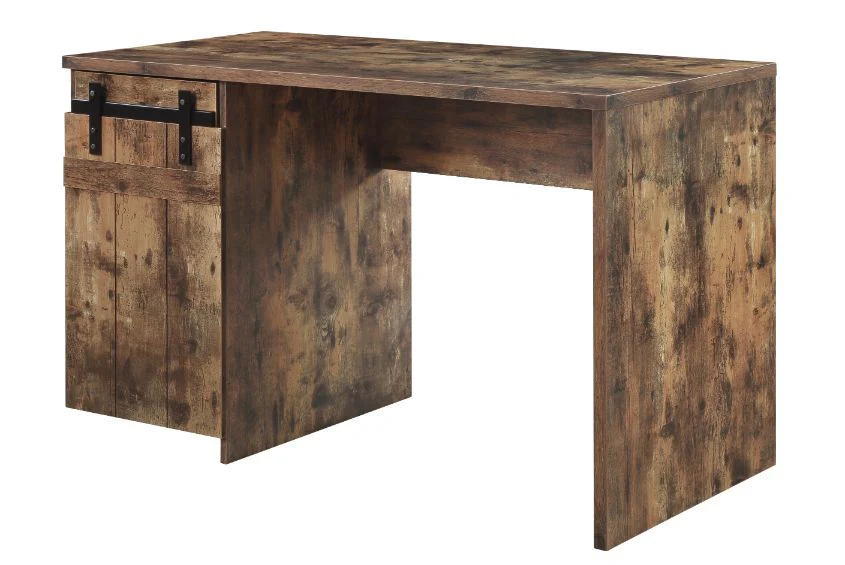Bellarose - Writing Desk - Rustic Oak Finish - Funk Metal Works LLC