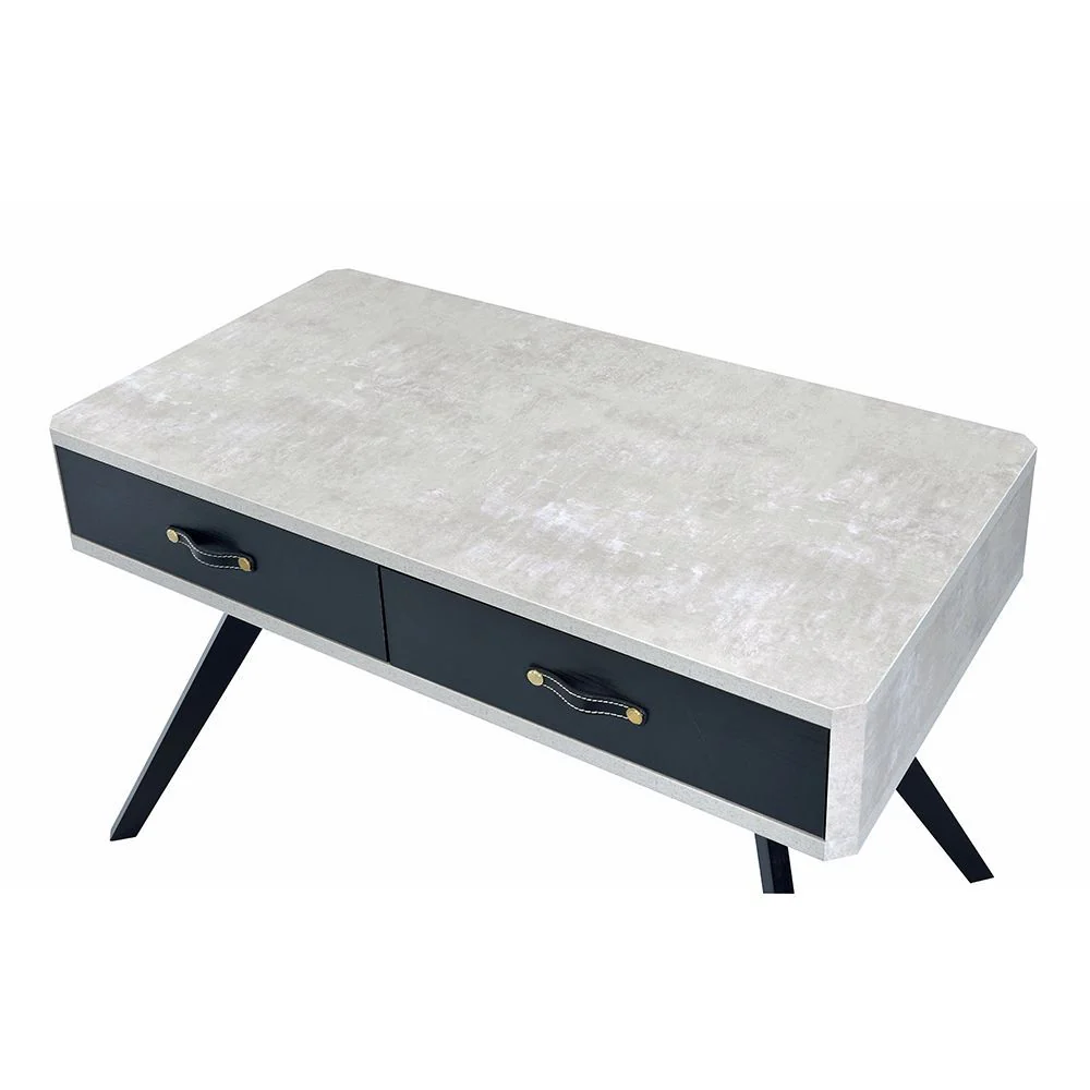Magna - Desk - Faux Concrete & Black - Funk Metal Works LLC