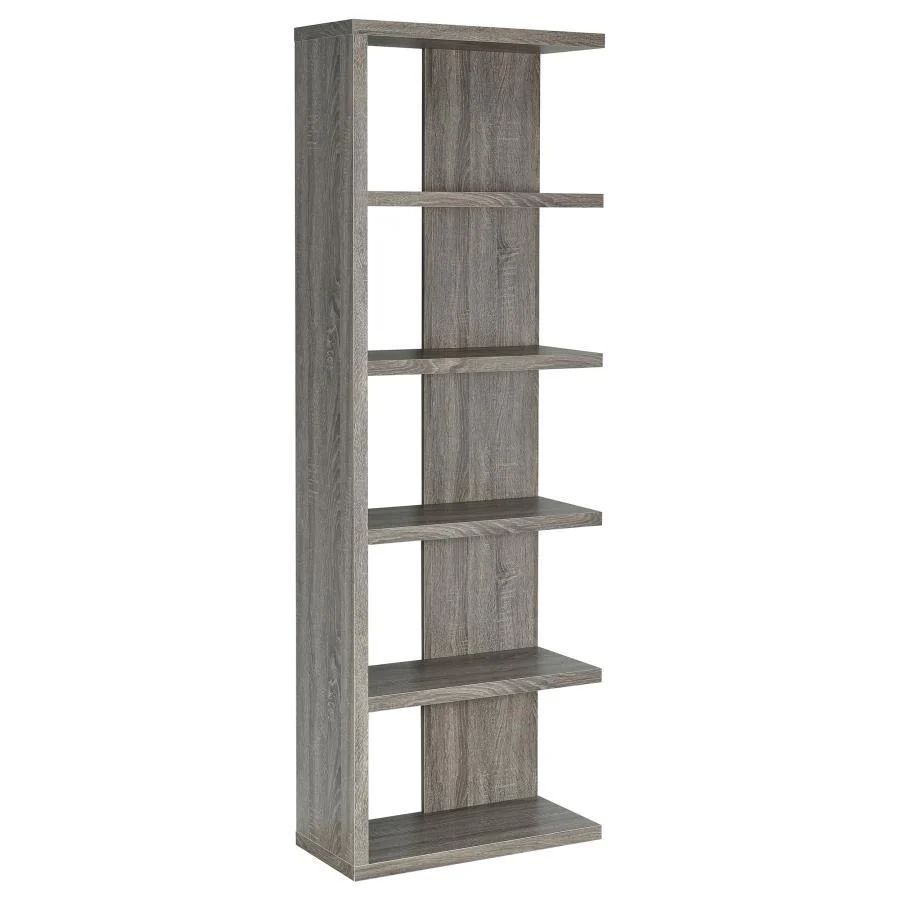 Harrison - 5-tier Bookcase - Gray - Funk Metal Works LLC