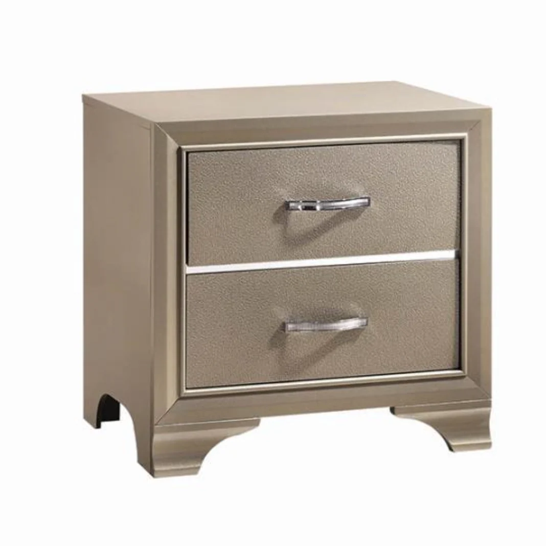 Beaumont - 2-Drawer Rectangular Nightstand - Beige - Funk Metal Works LLC