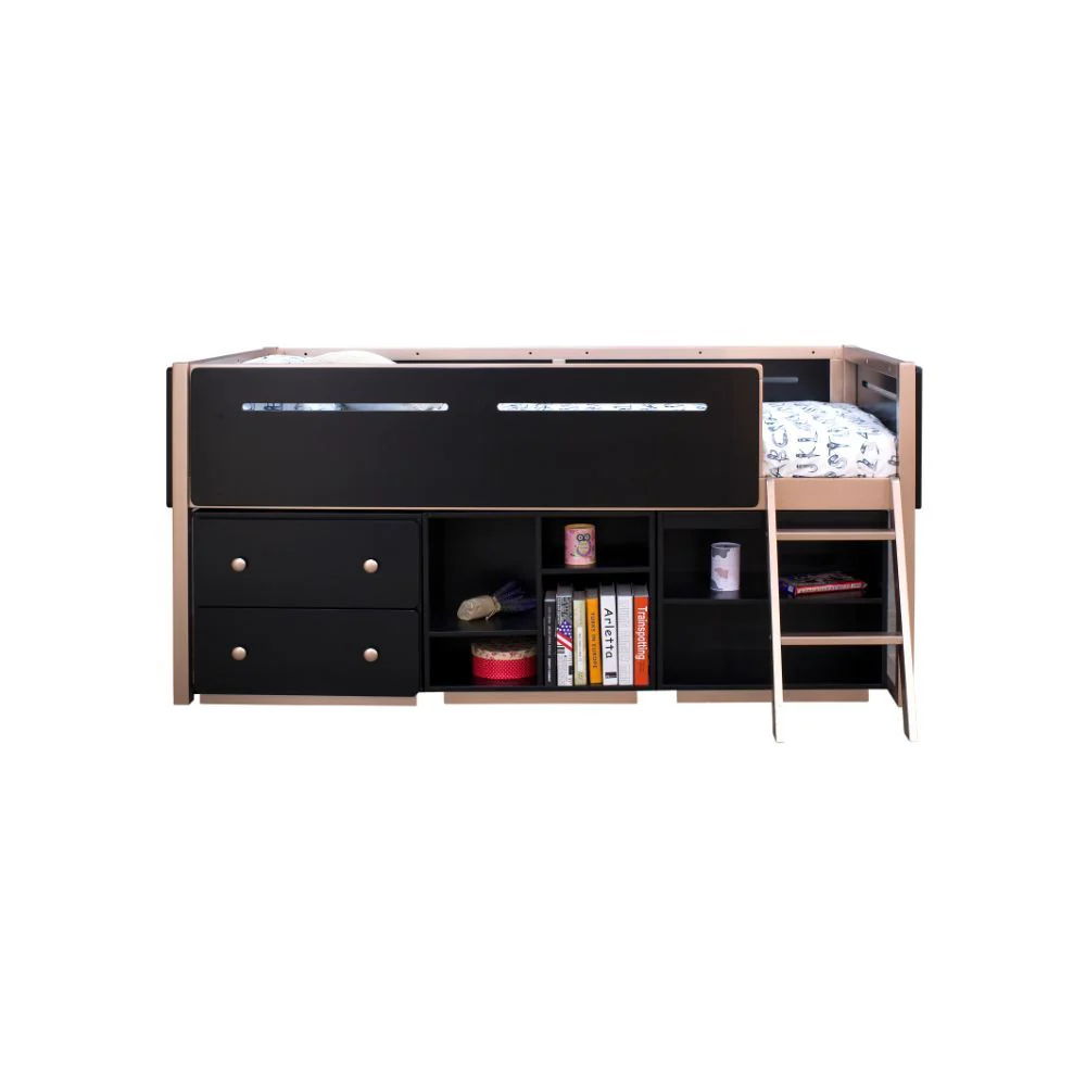 Prescott - Bookshelf - Black & Rose-Gold - 22
