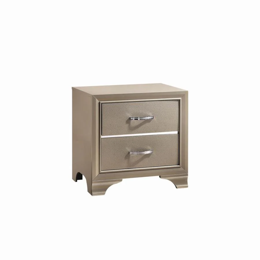 Beaumont - 2-Drawer Rectangular Nightstand - Beige - Funk Metal Works LLC