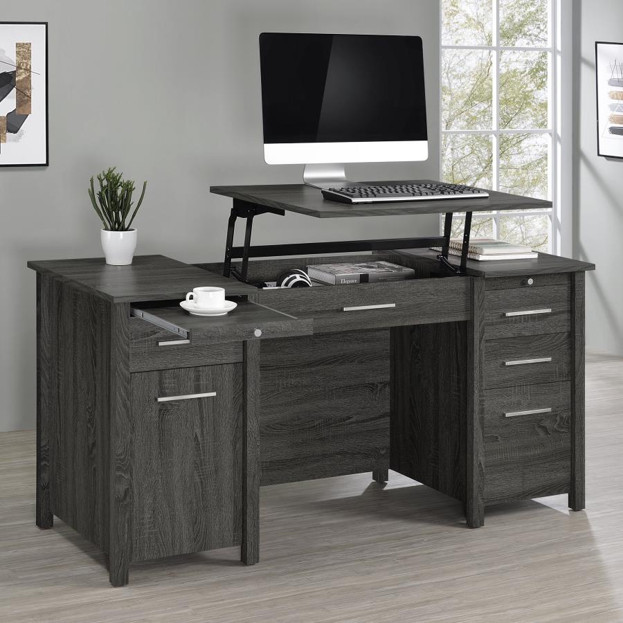 Dylan - Lift Top Desk - Gray - Funk Metal Works LLC