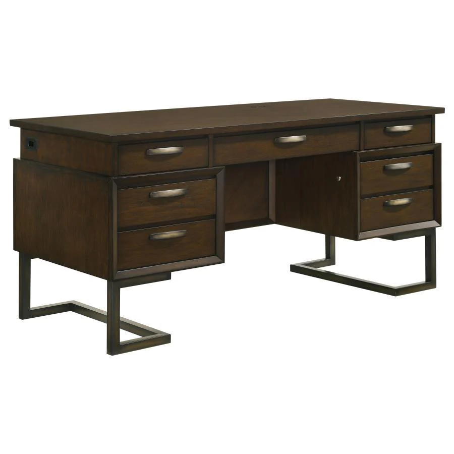 Executive Desk - Dark Brown - Funk Metal Works LLC