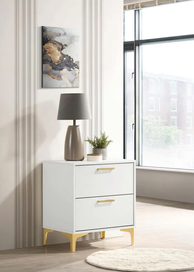 Kendall - Nightstand - White - Funk Metal Works LLC