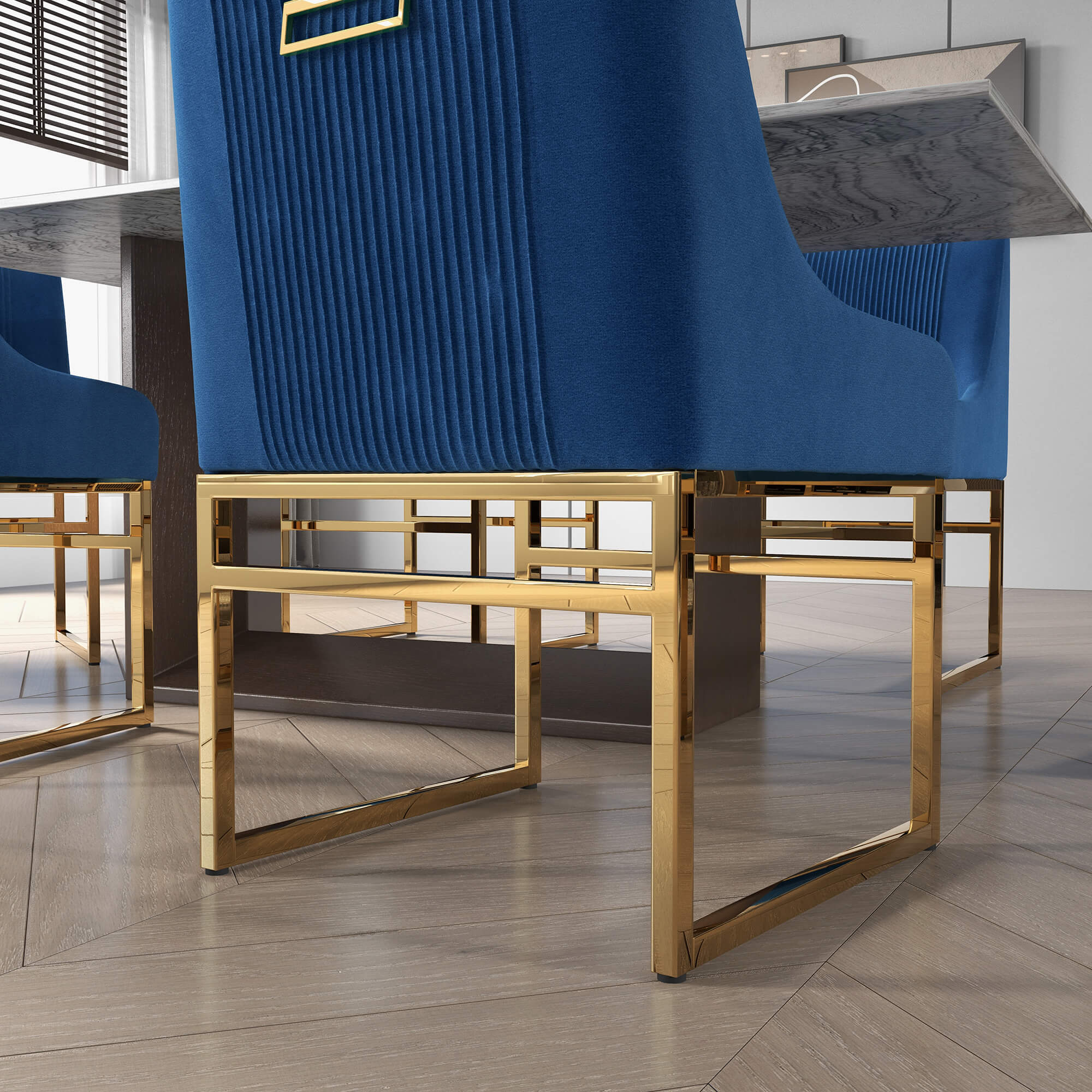 SEYNAR Contempoary Velvet Dining Chair with Metal Frame Legs, set of 2/4/6/8 - Funk Metal Works LLC