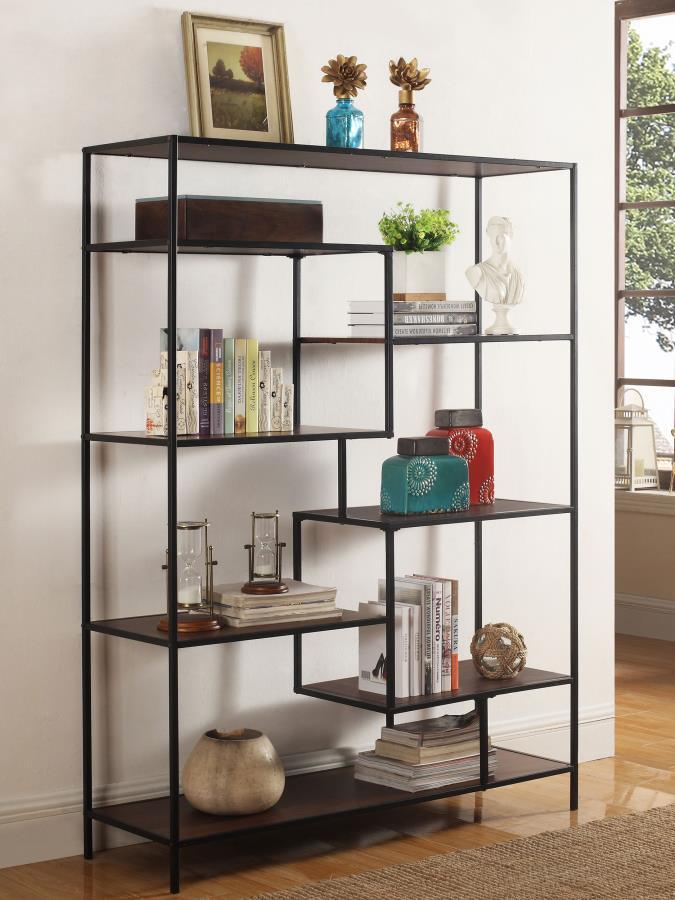 Asher - Bookcase - Brown - Funk Metal Works LLC