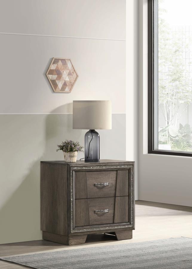 Janine 2-drawer Nightstand Grey - Funk Metal Works LLC
