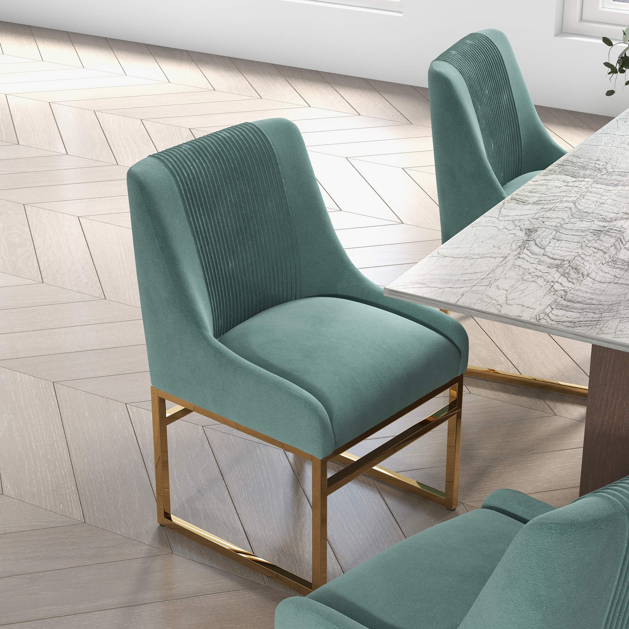 SEYNAR Contempoary Velvet Dining Chair with Metal Frame Legs, set of 2/4/6/8 - Funk Metal Works LLC