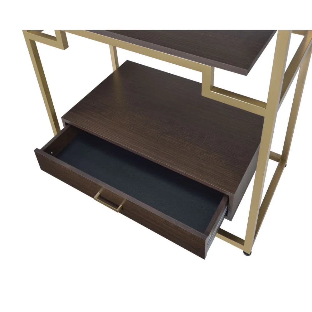 Yumia - Bookshelf - Gold & Clear Glass - Funk Metal Works LLC