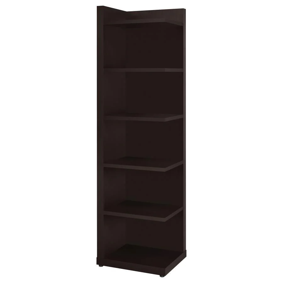 Pinckard - 6-tier Corner Bookcase - Brown - Funk Metal Works LLC