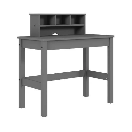 Logan - Writing Desk - Gray Finish - Funk Metal Works LLC