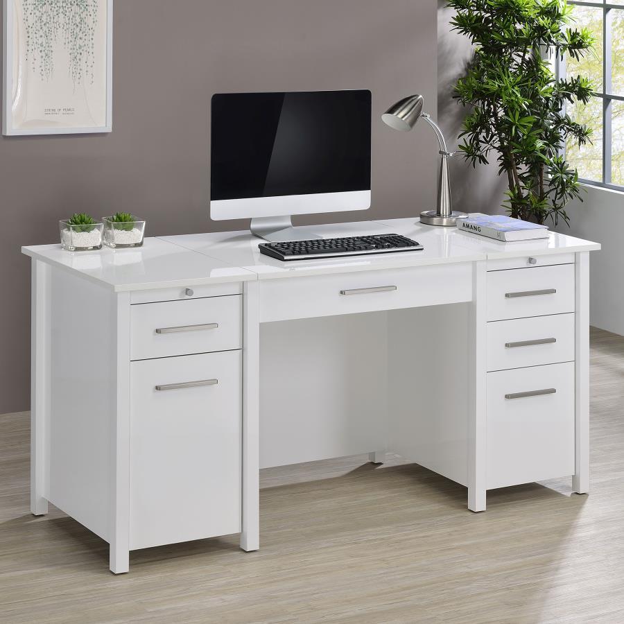 Dylan - Lift Top Desk - White - Funk Metal Works LLC