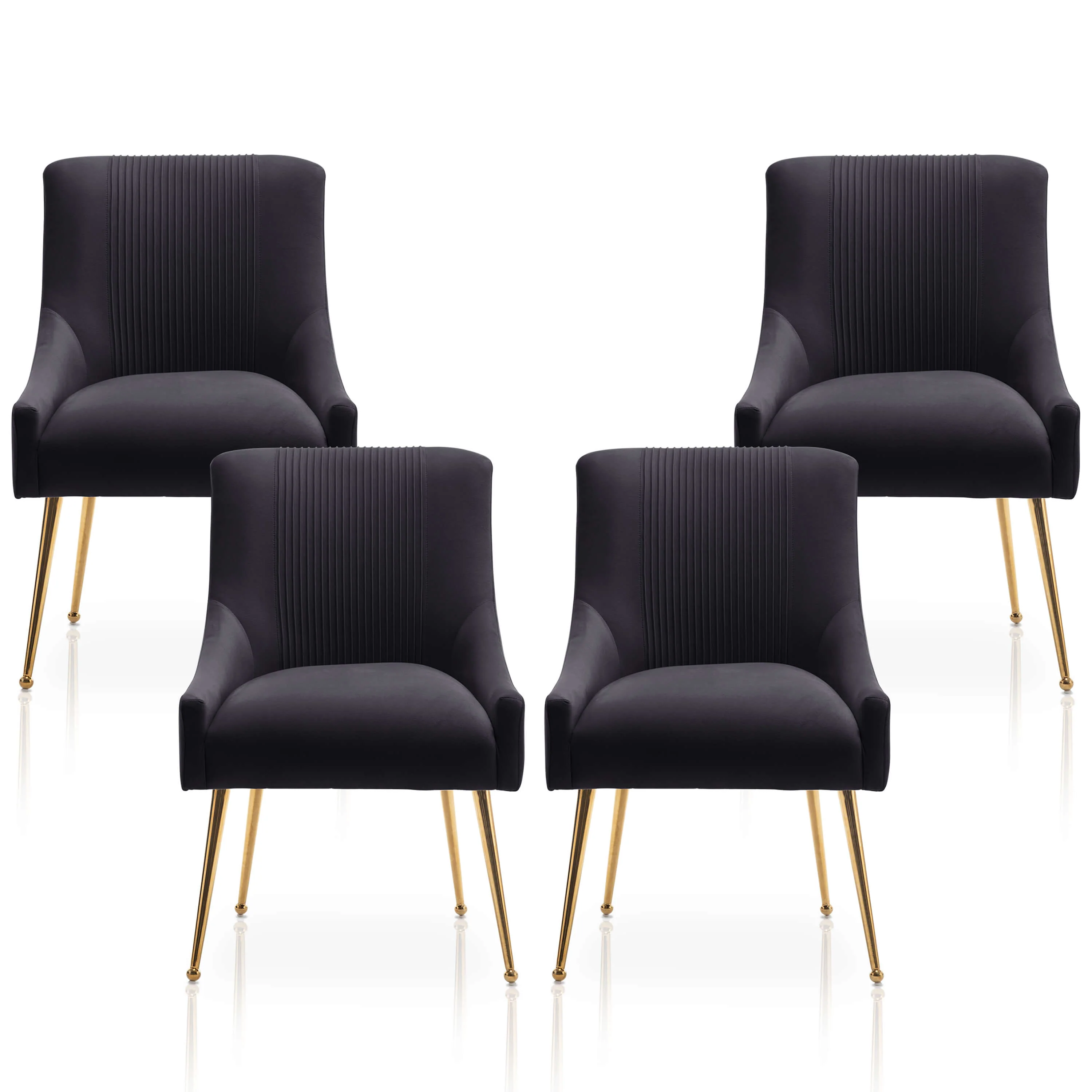 SEYNAR Modern Glam Velvet Dining Chair Set of 2/4/6 with Rear Handle - Funk Metal Works LLC