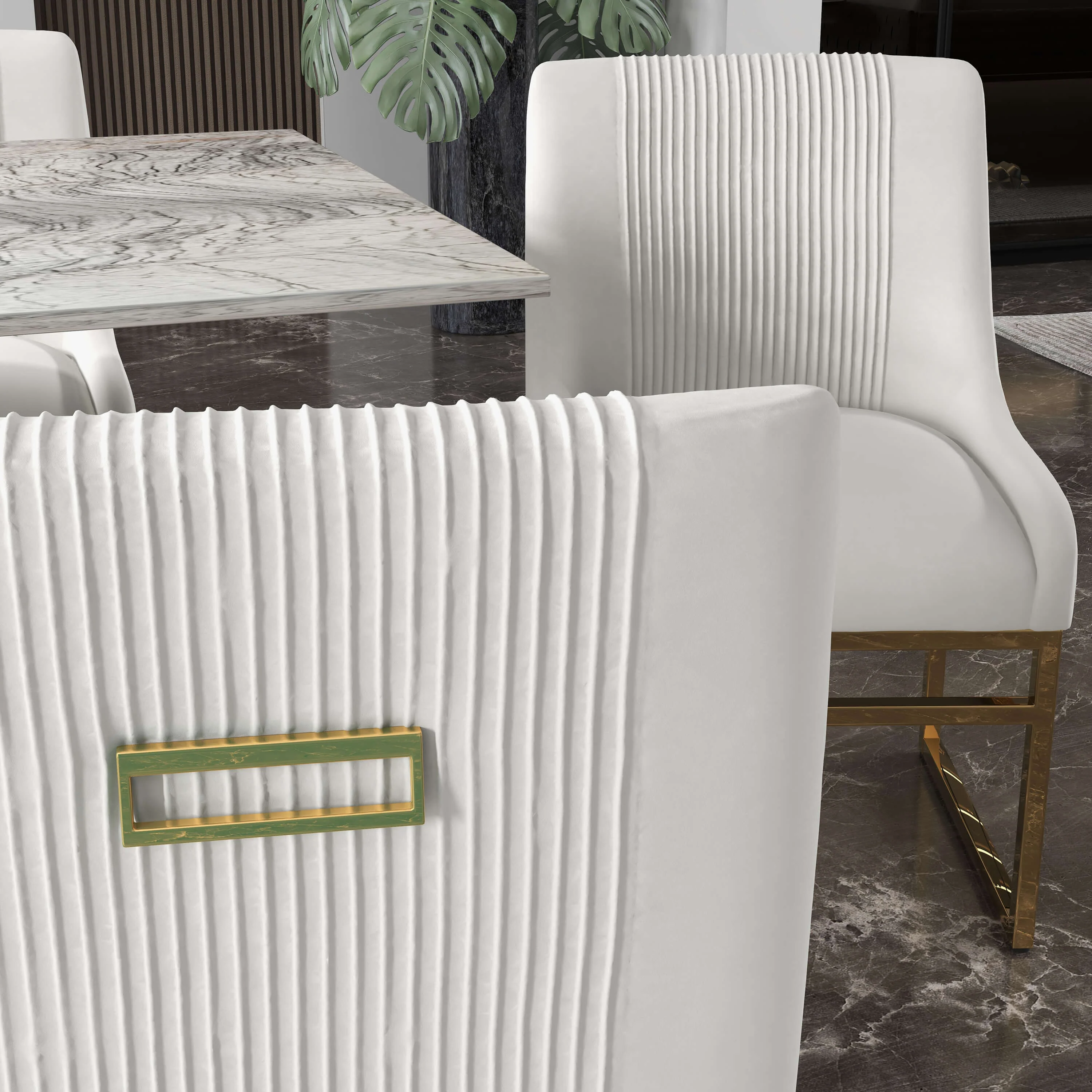SEYNAR Contempoary Velvet Dining Chair with Metal Frame Legs, set of 2/4/6/8 - Funk Metal Works LLC