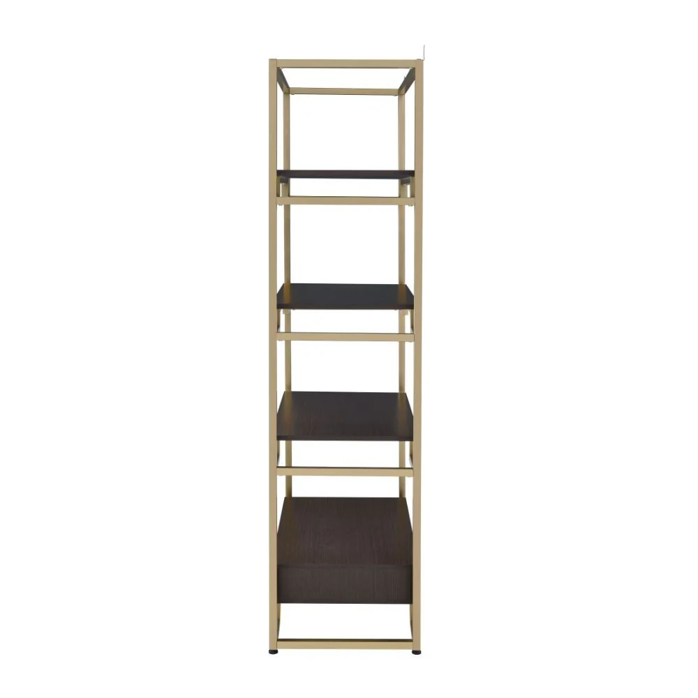 Yumia - Bookshelf - Gold & Clear Glass - Funk Metal Works LLC