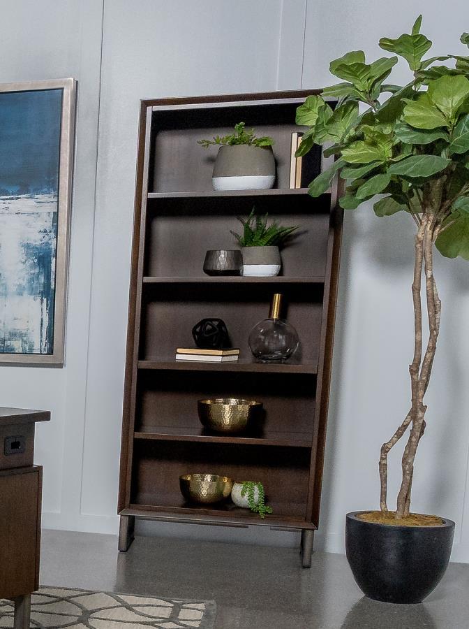 Bookcase Wood - Dark Brown - Funk Metal Works LLC