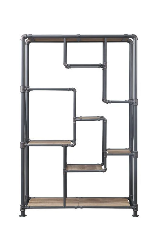 Brantley - Bookshelf - Antique Oak & Sandy Gray Finish - Funk Metal Works LLC