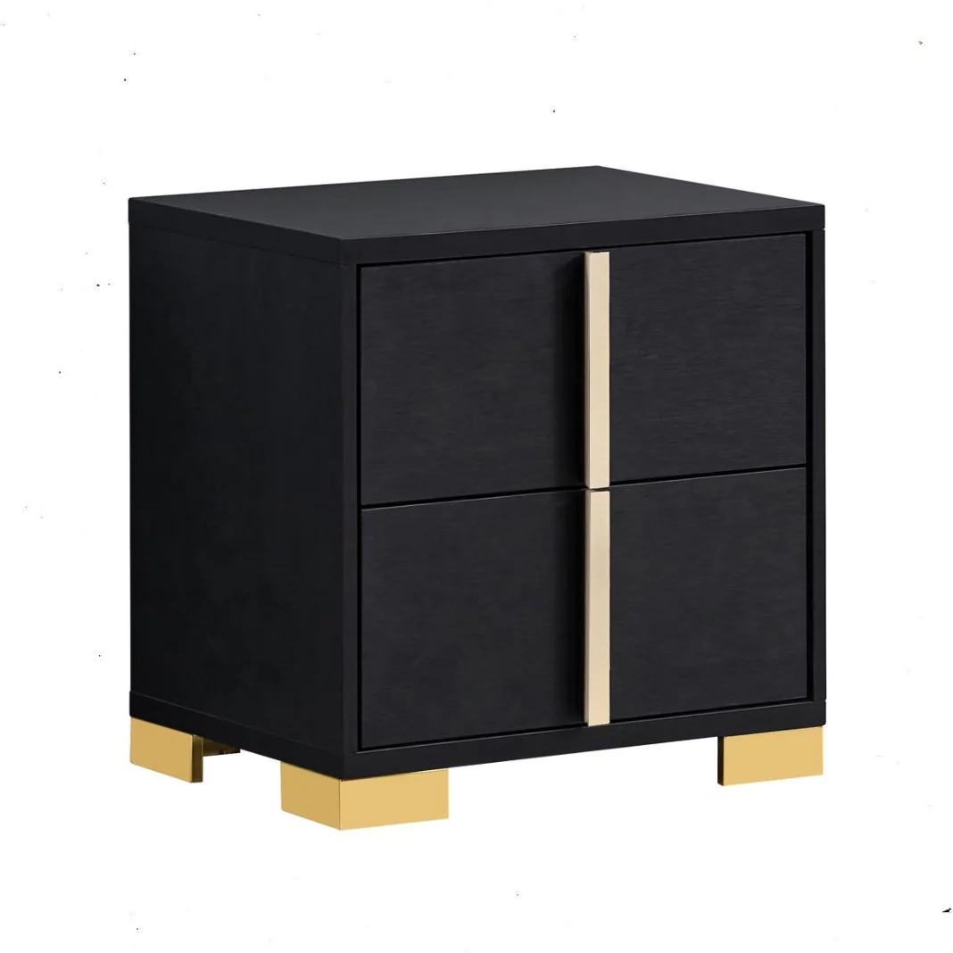 Marceline 2-drawer Nightstand Black - Funk Metal Works LLC
