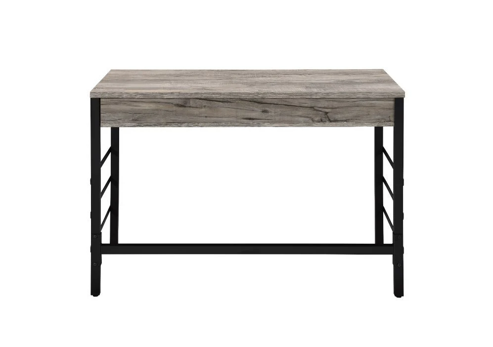 Disho - Desk - Light Weathered Oak & Black Finish - Funk Metal Works LLC