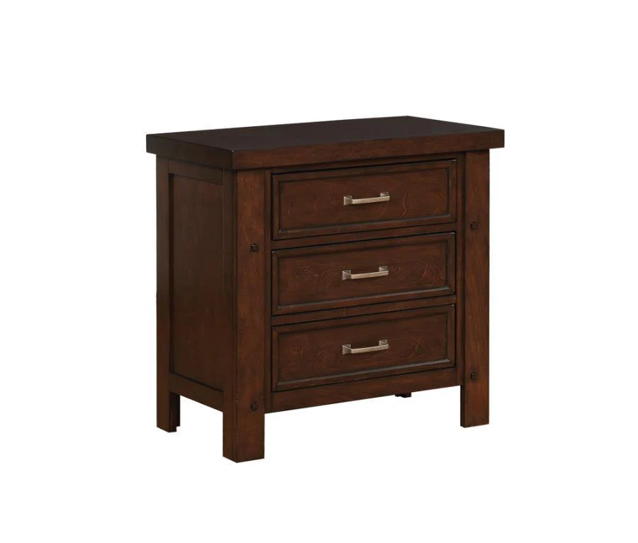 Barstow - Drawer Rectangular Nightstand - Brown - Funk Metal Works LLC